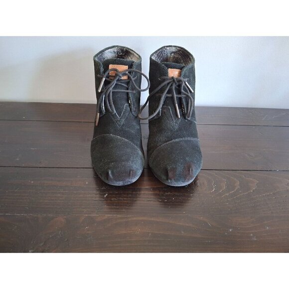 Toms Womens Desert Wedge in Black Suede/Pre-owned, 7.5 - Picture 5 of 9